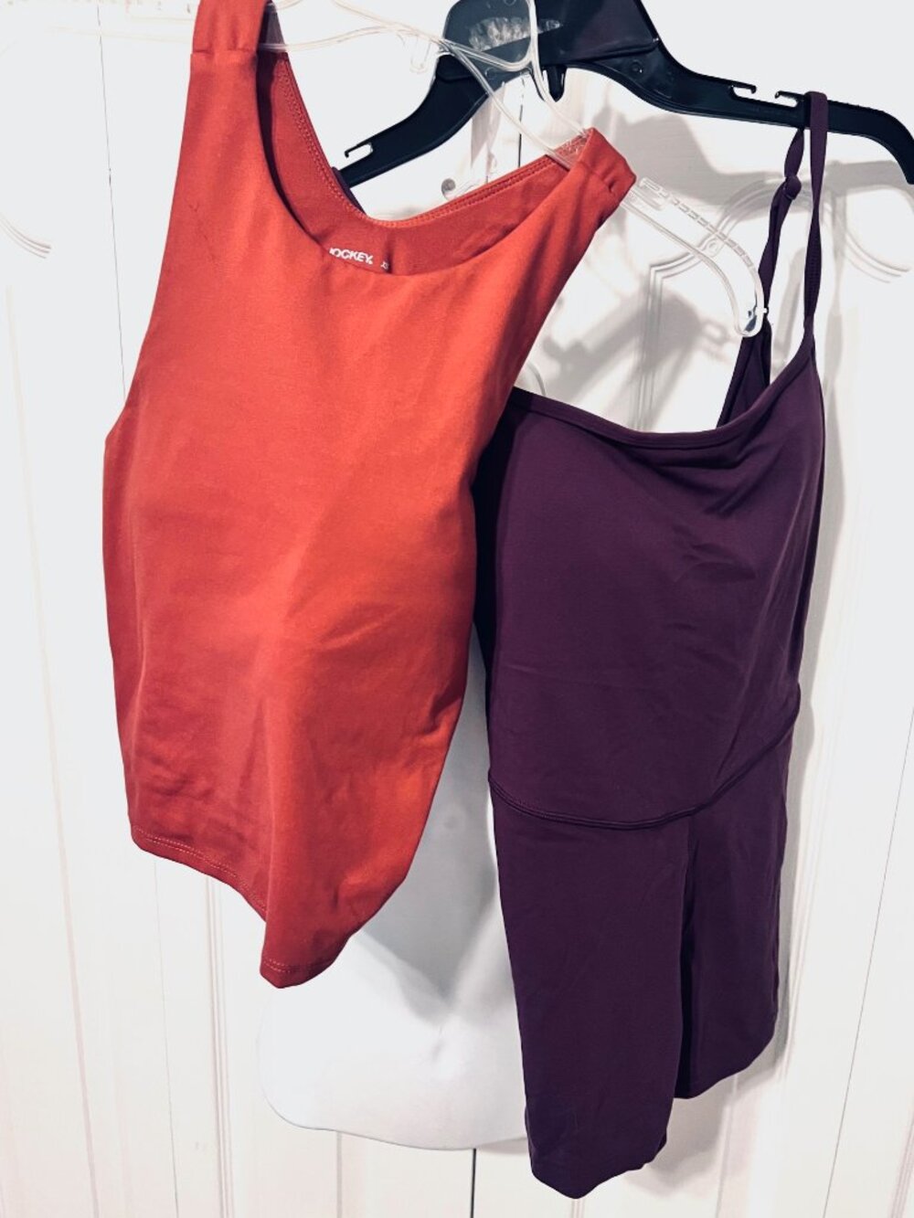 Jockey Sports Cropped Bra Rust-1 Piece Short Bodysuit Romper-X Small-Athletic